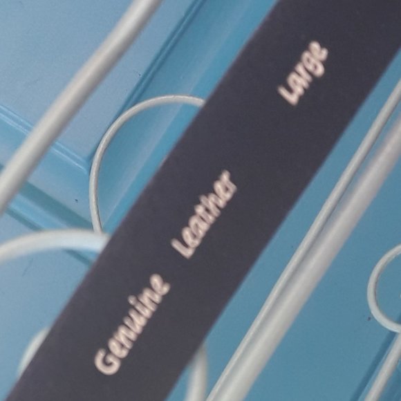 Genuine Leather Belt Thin Two Tone Black Suede Silver Metal Hardware - Picture 9 of 12